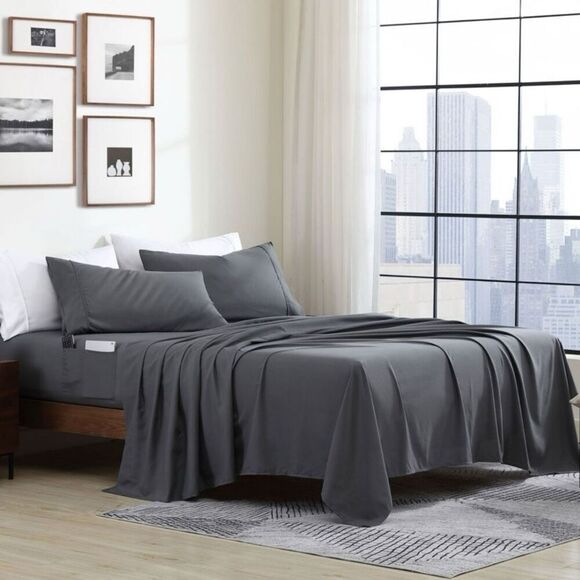 Swift Home Smart Sheet Set With 8" Side Storage Pockets - Picture 3 of 10